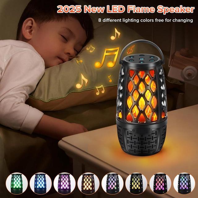 Alt view image 2 of 7 - Upgraded Outdoor Speakers, Auto-Pairing Bluetooth Speaker Gift for Men, Wireless Speaker Multi-Sync up to 100 Speakers with Colorful Light, HD Stereo, Stake, Hook for Patio/Yard/Porch