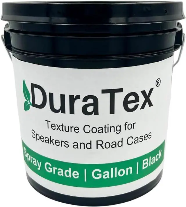 Main image of DuraTex® Spray Grade Gallon - Texture Coating for Speaker Cabinets, Road Cases, Metal, and Wood. Durable, water-based finish, scuff-resistant, and long-lasting protection. (Black Gallon)