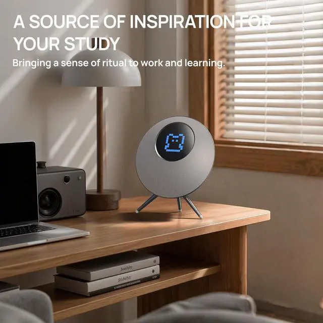 Alt view image 6 of 7 - Wireless Bluetooth Speaker with Stand, LED Screen, 25W Decorate Speakers Bluetooth Wireless for Living Room, Bedroom, Desk, Office, Kitchen, Home Accessories Support TF Card/USB/MIC/AUX Silver