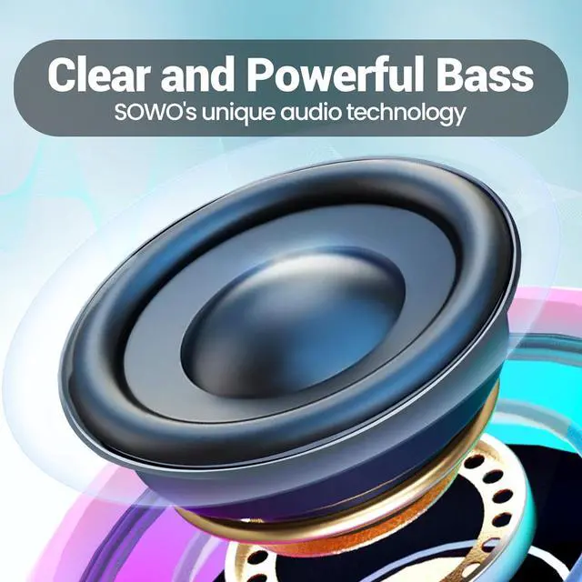 Alt view image 6 of 7 - SOWO Portable Bluetooth Speaker, Waterproof Speaker IPX7, 25W Loud Wirelss Speaker with Big Audio and Punchy Bass, Outdoor Bluetooth Speaker for Party, Beach, Travel, Girls Gifts
