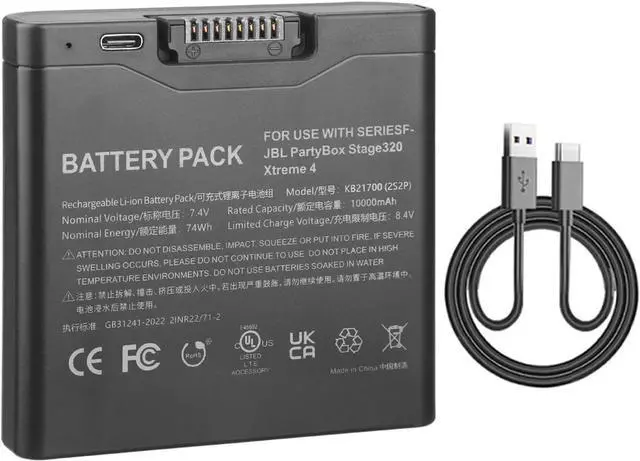 Main image of JBL Xtreme 4 Replacement Battery for JBL Xtreme 4, JBL Battery 400, JBL PartyBox Stage 320, FG4CELL21700H (10000mAh/74Wh)