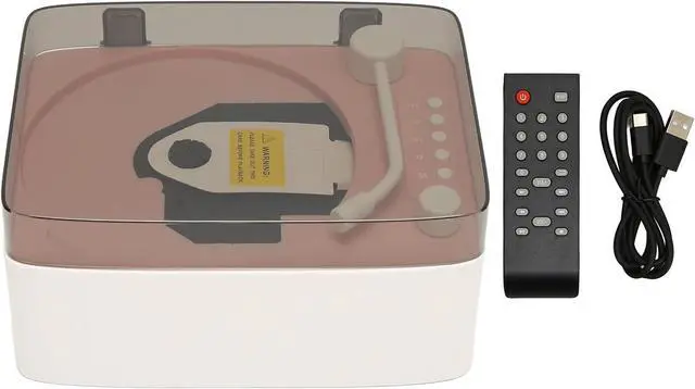 Alt view image 3 of 7 - Retro CD Player with Bluetooth Speaker, Portable Vintage Gramophone Audio Boombox CD Music Player Built in 2400mAh Battery, HiFi Sound, Support AUX/USB for Travel Home Dining Room(Pink)