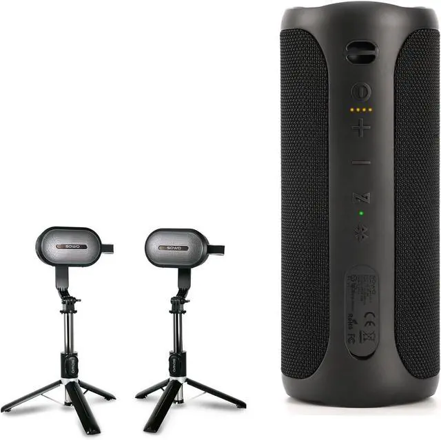 Main image of SOWO Wireless Dual Bluetooth Speakers Set, Adjustable Stands 2Pcs, High-Fidelity Stereo Sound, Smart Pairing Sync, Surround Sound with Portable Lightweight Case for Home, Travel, Party, Birthday