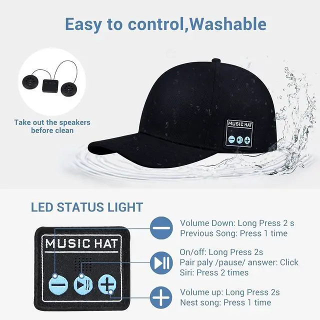 Alt view image 5 of 6 - Blue Tooth Portable Speakers Speaker Wireless Outdoor Parlantes WiFi Speaker Portable Speakers with Speakers Gorro Gorra Con Bocinas Bluetooth