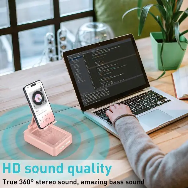 Alt view image 5 of 7 - JTEMAN Tablet Phone Stand with Bluetooth Speakers,Kitchen Gadgets Phone Stand,Portable Phone Stand with Speaker,Gifts for Women and Men