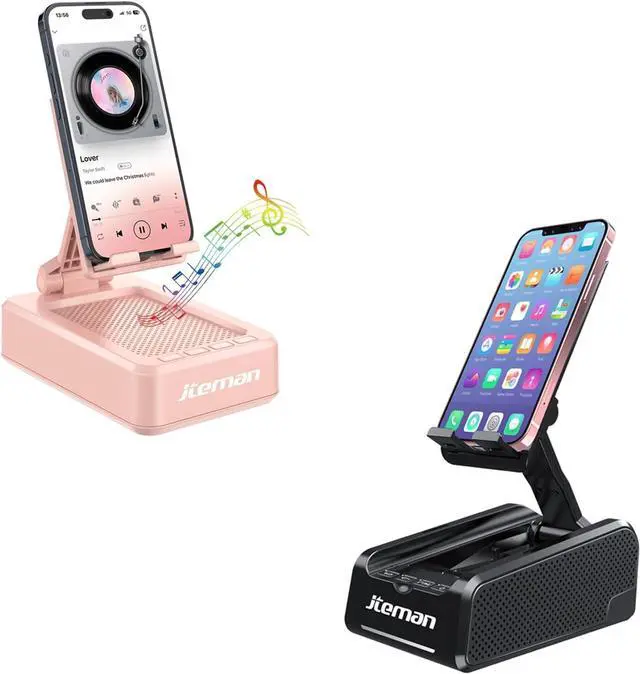 Main image of JTEMAN Portable Wireless Bluetooth Speakers with Phone Stand, Gifts for Women and Men, Birthday or Christmas, Kitchen Gadgets, Compatible for iPhone/Samsung/Mini iPad