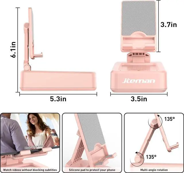 Alt view image 7 of 7 - JTEMAN Tablet Phone Stand with Bluetooth Speakers,Kitchen Gadgets Phone Stand,Portable Phone Stand with Speaker,Gifts for Women and Men