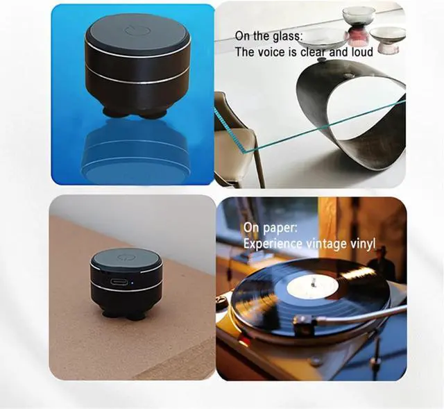 Alt view image 4 of 7 - Thumpy Speaker, Thumpy Mini Bone Conduction Bluetooth Speaker with Suction Cup, Mini Sleep Sound Machine Travel White Noise, Rechargeable Portable Wireless with Suction Cup, for Indoor (3pcs)