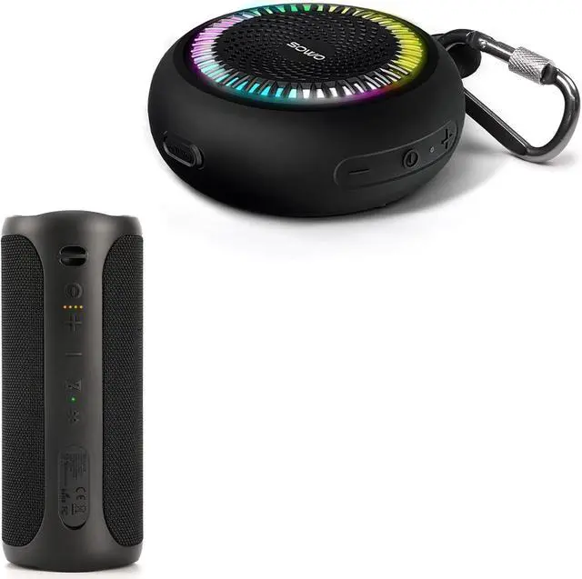 Main image of Wireless Waterproof Bluetooth Speaker - Portable Speaker Loud with Built-in Subwoofer and Tweeter, Extra Bass, Stereo Sound, IP67, Colorful Lights for Party, Outdoor, Camping