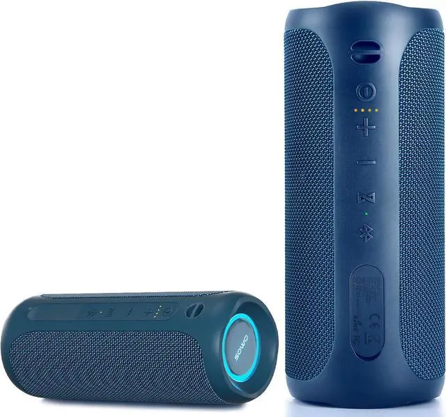 Main image of Portable Bluetooth Speaker, IPX7 Waterproof Wireless Bluetooth Speaker, Bassboom Technology, 25W Loud Stereo Sound, LED Light with TWS Pairing, 16H Playtime for Home and Outdoor