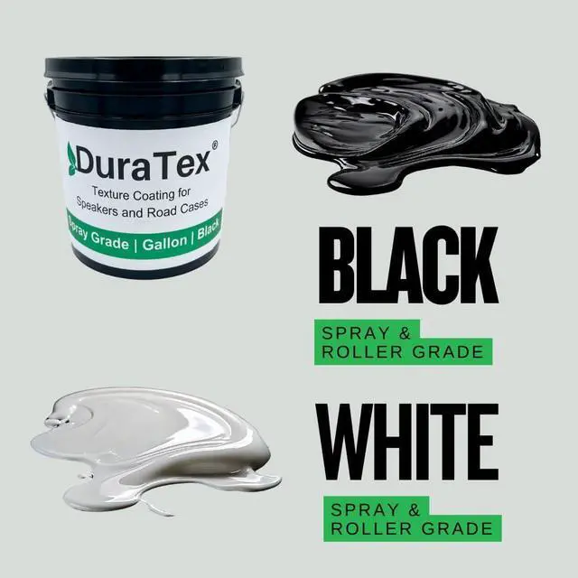 Alt view image 3 of 7 - DuraTex® Spray Grade Gallon - Texture Coating for Speaker Cabinets, Road Cases, Metal, and Wood. Durable, water-based finish, scuff-resistant, and long-lasting protection. (Black Gallon)