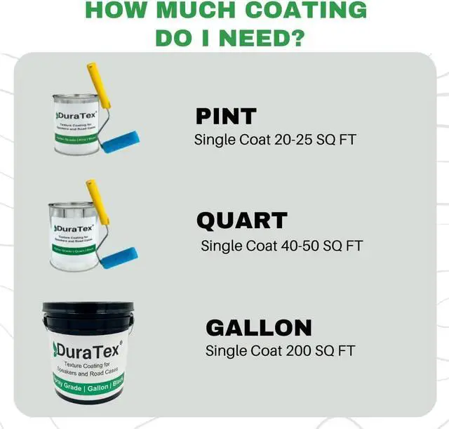 Alt view image 7 of 7 - DuraTex® Spray Grade Gallon - Texture Coating for Speaker Cabinets, Road Cases, Metal, and Wood. Durable, water-based finish, scuff-resistant, and long-lasting protection. (Black Gallon)