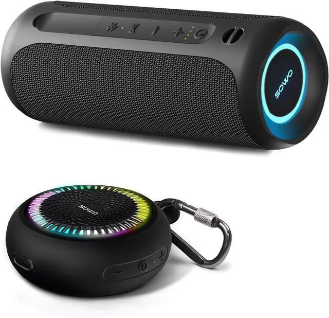 Main image of Bluetooth Shower Speaker Waterproof | Small Portable Bluetooth Speaker Wireless with Clip | Powerful Bass and Louder Volume | Colorful Lights and Lightweight | with TWS Pairing