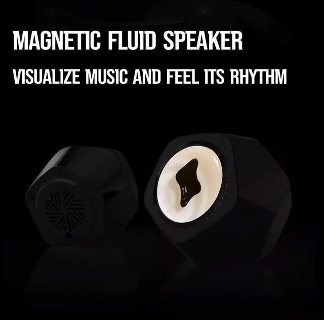 Alt view image 4 of 7 - Dynamic Ferrofluid Bluetooth Speaker with Rhythm LED Light & Dancing Liquid Display - Interactive Audio Visualizer for Gaming, Desktop, Home Decor (Magnetic Liquid Art in Glass) (White)