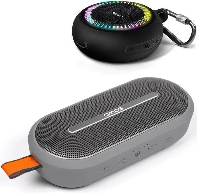 Main image of Bluetooth Shower Speaker Waterproof - Small Portable Bluetooth Speaker Wireless with Clip - Powerful Bass and Louder Volume - Colorful Lights and Lightweight