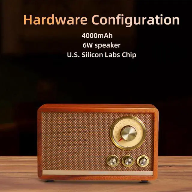 Alt view image 4 of 7 - ChaoYuan R1 Walnut Solid Wood Bluetooth Speaker, Elegant Vintage Radio,AM/FM,Shortwave for Home, Kitchen, Cafe,Wireless Streaming,CHOYONG R1,CHOYOUNG