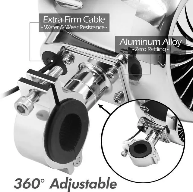 Alt view image 6 of 7 - GoHawk TJ4-Q 1000W 4 Channel Amplifier 4" Full Range Waterproof Bluetooth Motorcycle Stereo Speakers Audio System AUX USB SD Radio for 1-1.5" Handlebar Harley Touring Cruiser ATV