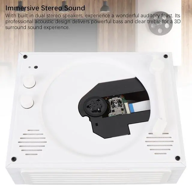 Alt view image 2 of 7 - VBESTLIFE CD Player Portable Bluetooth 5.0 Speaker, Immersive Stereo Sound, Remote Control, Support CD, CD R, and CD RW, for Home, Bedroom