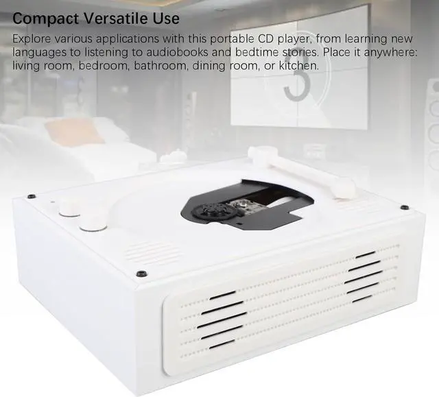 Alt view image 3 of 7 - VBESTLIFE CD Player Portable Bluetooth 5.0 Speaker, Immersive Stereo Sound, Remote Control, Support CD, CD R, and CD RW, for Home, Bedroom