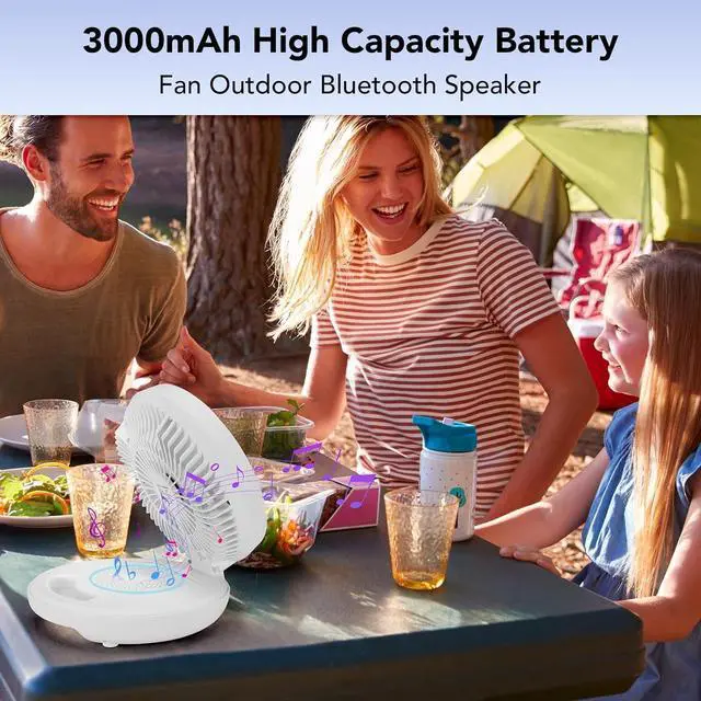 Alt view image 6 of 7 - Delxo Bluetooth Speakers with LED Night Light for Bedroom, Portable Wireless Bluetooth Speaker with Fan Rechargeable (12 Pack)