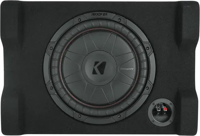 Alt view image 2 of 7 - Audiosavings Bundle: Kicker 52CVTDF122 CVTDF 12" Subwoofer in Down Firing Sub Box Enclosure 2-Ohm Bundle with Free Rockville RPB1 10W Waterproof Portable Bluetooth Speaker+NFC Loud! (2 Items)