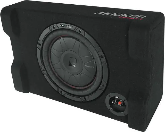 Alt view image 2 of 7 - Audiosavings Bundle: Kicker 52CVTDF102 CVTDF 10" Subwoofer in Down Firing Sub Box Enclosure, 2-Ohm Bundle with Free Rockville RPB1 10W Waterproof Portable Bluetooth Speaker+NFC Loud! (2 Items)
