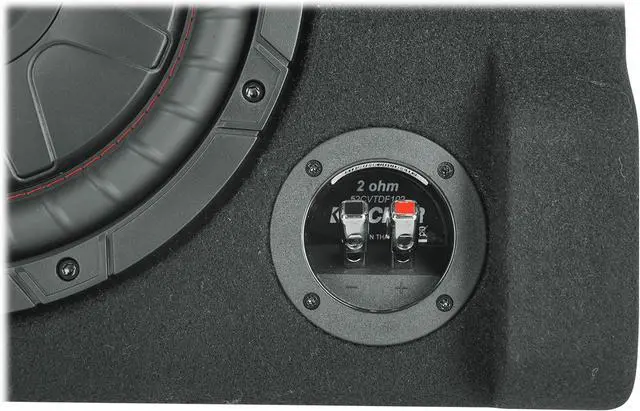 Alt view image 3 of 7 - Audiosavings Bundle: Kicker 52CVTDF102 CVTDF 10" Subwoofer in Down Firing Sub Box Enclosure, 2-Ohm Bundle with Free Rockville RPB1 10W Waterproof Portable Bluetooth Speaker+NFC Loud! (2 Items)