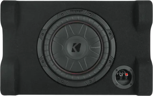 Alt view image 4 of 7 - Audiosavings Bundle: Kicker 52CVTDF102 CVTDF 10" Subwoofer in Down Firing Sub Box Enclosure, 2-Ohm Bundle with Free Rockville RPB1 10W Waterproof Portable Bluetooth Speaker+NFC Loud! (2 Items)