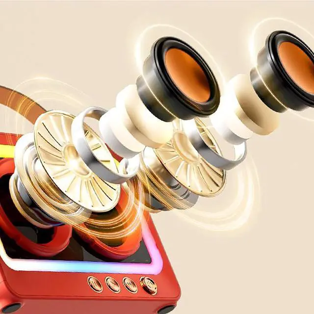 Alt view image 7 of 7 - Cute Bluetooth Speaker, Upgraded Portable Wireless Bluetooth Speaker with Colourful Light, Dual Stereo Speakers,Connective for Present Home Decor (White)