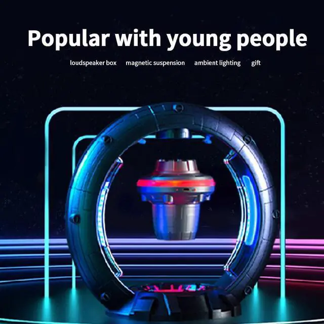 Alt view image 2 of 5 - Magnetic Levitation Speaker, Portable Speaker, Stereo Speaker Sound Speaker Audio Speaker with LED Light, Christmas Birthday Gift