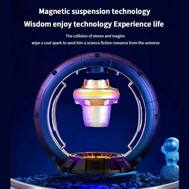 Alt view image 3 of 5 - Magnetic Levitation Speaker, Portable Speaker, Stereo Speaker Sound Speaker Audio Speaker with LED Light, Christmas Birthday Gift
