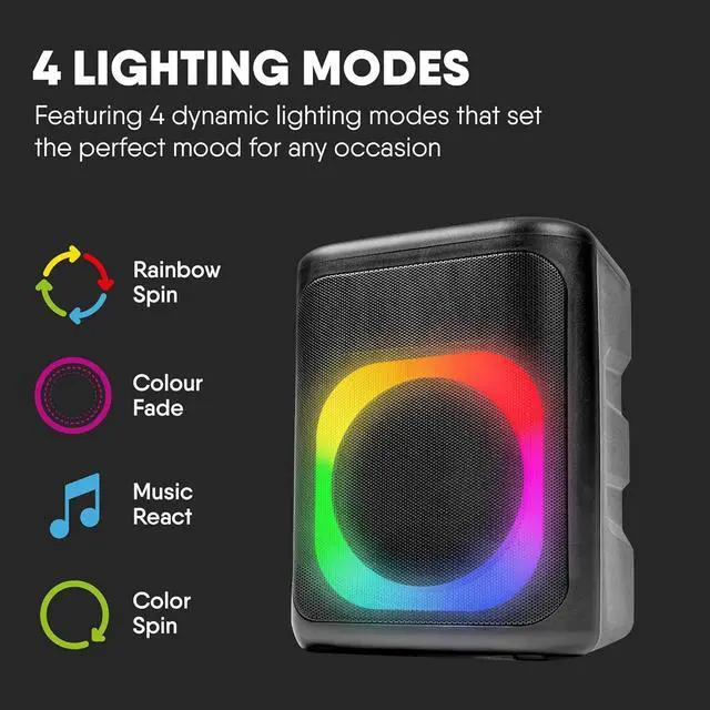 Alt view image 3 of 7 - Carry-on Soundtrack Portable Bluetooth Speaker - Dual Microphone Inputs with LED Lighting - Outdoor Speaker with Superior Sound - Lightweight Design Great for Indoor/Outdoor Events - 5V/2A Charging