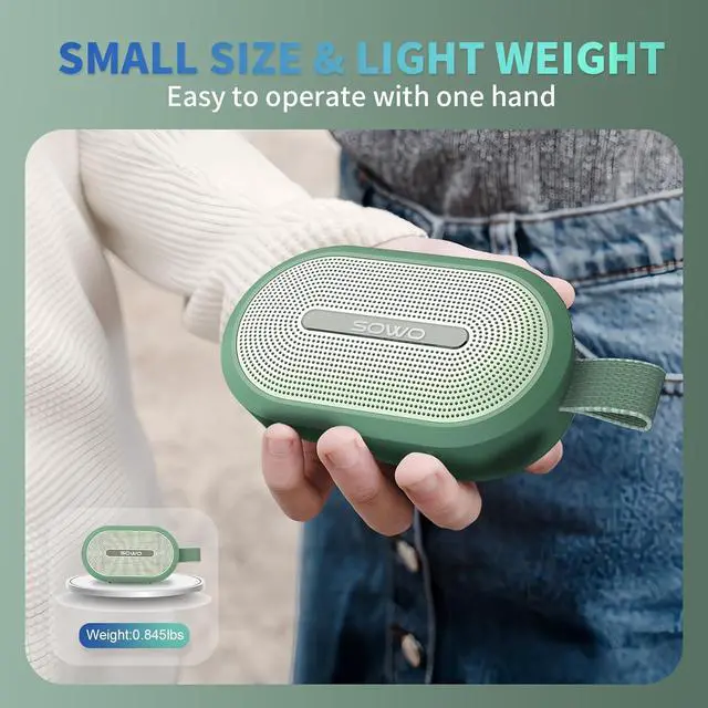 Alt view image 4 of 7 - SOWO Wireless Bluetooth Speaker, Ultra Portable Magnetic Speaker, Coverless IP67 Waterproof Design, 24 H Playtime, Small Speaker with Pro Sound, for Indoors, Outdoors, Hiking and Golf Speaker