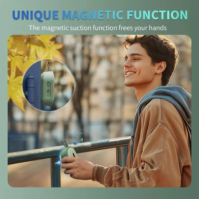 Alt view image 5 of 7 - SOWO Wireless Bluetooth Speaker, Ultra Portable Magnetic Speaker, Coverless IP67 Waterproof Design, 24 H Playtime, Small Speaker with Pro Sound, for Indoors, Outdoors, Hiking and Golf Speaker