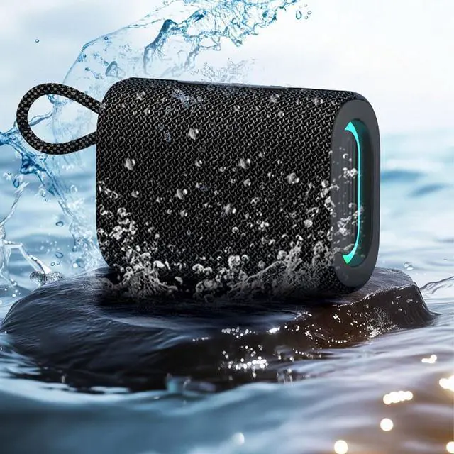 Alt view image 2 of 3 - Bluetooth Speaker IPX5 Waterproof with 3 RGB Light Modes, 8H Playtime, 5W HD Sound, TF/AUX Support, Portable for Outdoor/Indoor Use