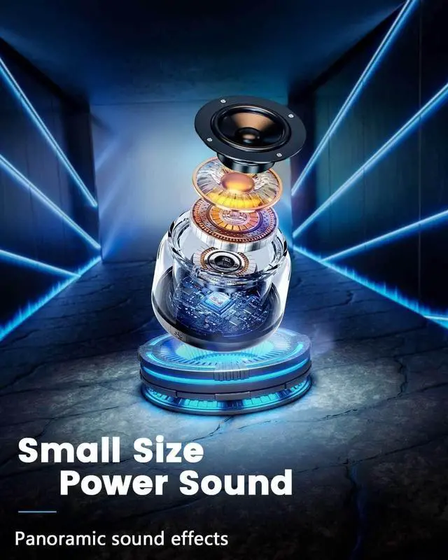 Alt view image 3 of 6 - NIUTA Bluetooth Speaker with Lights, Color Changing Portable Wireless Speaker, 20W Stereo Sound, IPX5 Waterproof, 24 Hours Battery, TWS Pairing, TF Card Slot