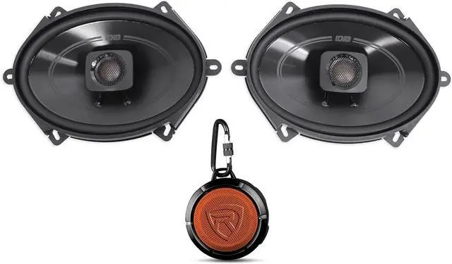 Main image of Audiosavings Bundle: Pair of DB572 5x7 225 Watt Car Audio Marine/ATV/Boat Speakers Bundle with Rockville RPB1 10 Watt Waterproof Portable Handheld Bluetooth Speaker+NFC Loud (2 Items)