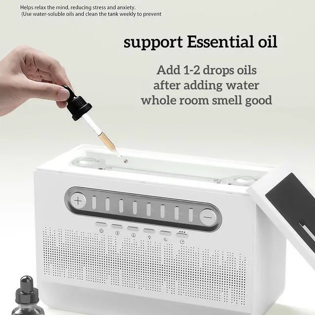 Alt view image 6 of 7 - Bluetooth Speaker with 8 White Noise, 7 Colors Flame Diffuser Humidifer for Home Office, 8 White Noise Effect, Timing Essential Oil Diffusers Ideal Gift