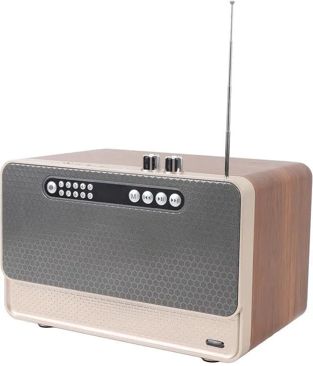 Main image of Portable Speaker, BT5.0 Cordless Bluetooth Speaker,3000mAh Wooden Retro Cordless Bass Speaker, Portable Bluetooth Speaker Support for MP3 WAV WMA