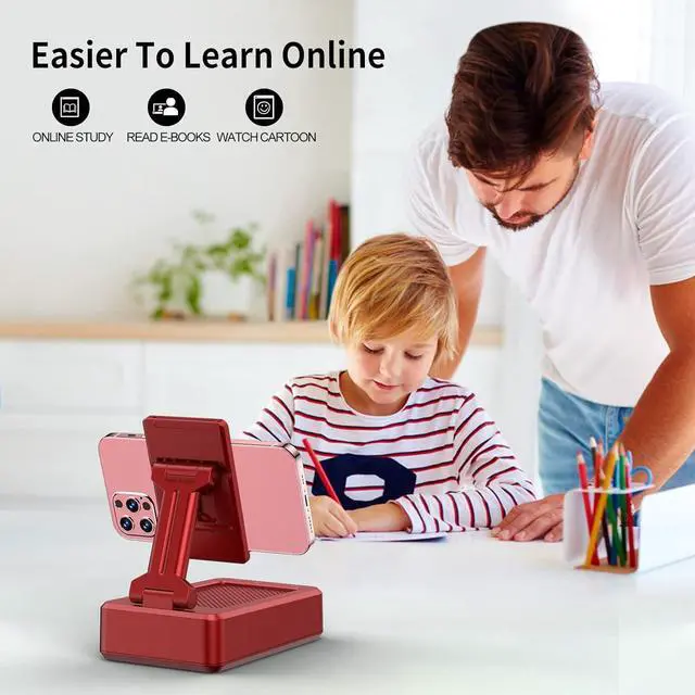 Alt view image 4 of 7 - JTEMAN Portable Wireless Bluetooth Speakers with Phone Stand,Desktop Kitchen Gadgets Phone Stand,Compatible for iPhone/Samsung/Mini iPad