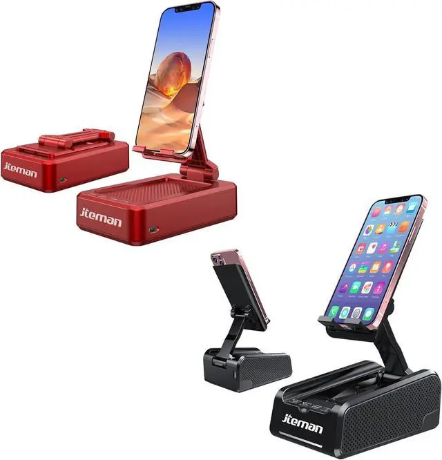 Main image of JTEMAN Portable Wireless Bluetooth Speakers with Phone Stand,Desktop Kitchen Gadgets Phone Stand,Compatible for iPhone/Samsung/Mini iPad