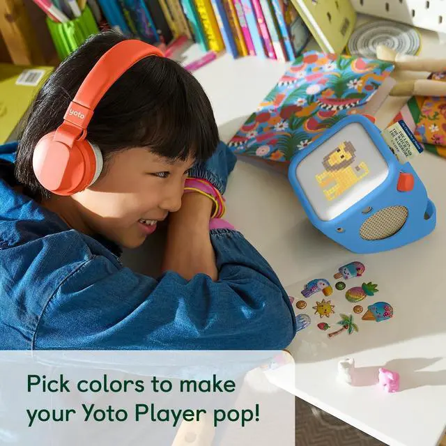 Alt view image 5 of 7 - YOTO Player (3rd Gen.) + Adventure Jacket Blue Bird  Kids Bluetooth Audio Speaker, All-in-1 Screen-Free Device Plays Stories Music Podcasts Radio White Noise Thermometer Nightlight Ok-to-Wake Clock