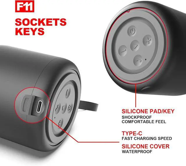 Alt view image 4 of 7 - Portable Bluetooth Speakers, Mini Bluetooth Speaker, Waterproof Outdoor Speaker Bluetooth 5.0, Small Wireless Speakers, with Long Battery Life