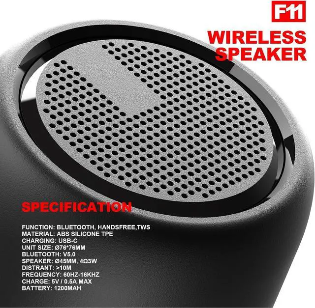 Alt view image 6 of 7 - Portable Bluetooth Speakers, Mini Bluetooth Speaker, Waterproof Outdoor Speaker Bluetooth 5.0, Small Wireless Speakers, with Long Battery Life