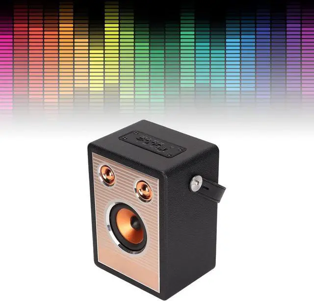 Alt view image 5 of 6 - Bluetooth Speaker Powerful Rechargeable Support Memory Card AUX Retro Portable Speaker with Handle for Various Scenarios (Black (Export Version))