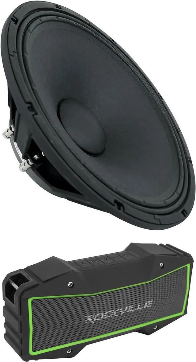 Main image of Audiosavings Bundle: (1) Celestion FTR18-4080FD 2000W 18" Pro Audio Subwoofer/8 Ohm Sub Woofer Bundle with (1) Rockville Rock Everywhere Portable Bluetooth Speaker/Waterproof/Wireless Link (2 Items)