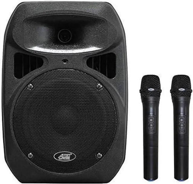 Main image of Audio2000'S S6408 Portable Wireless PA System with Two Handheld Wireless Microphones and One Built-in Rechargeable Battery