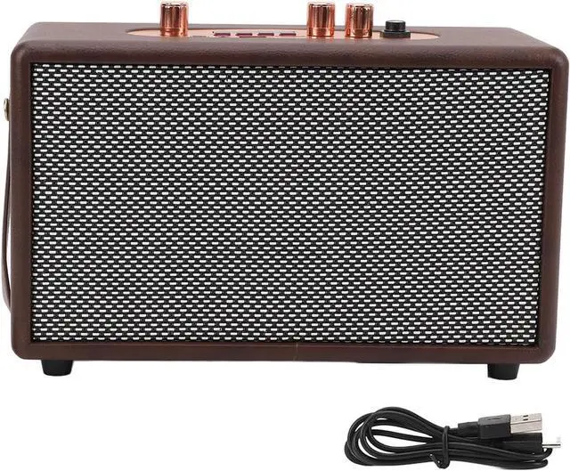 Alt view image 7 of 7 - Sanpyl Bluetooth Speaker, 20W Retro Cordless Bluetooth Speaker with 3600mAh Rechargeable Battery, 8H Playtime, Portable Outdoor Speaker for Home Party