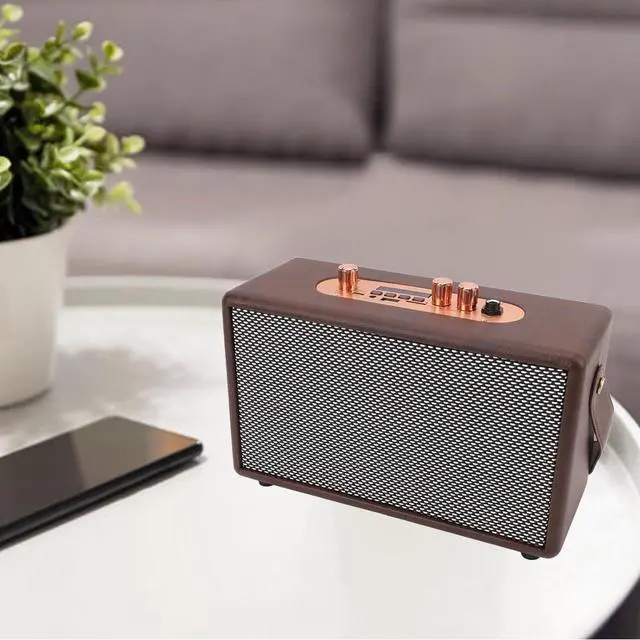 Alt view image 3 of 7 - Sanpyl Bluetooth Speaker, 20W Retro Cordless Bluetooth Speaker with 3600mAh Rechargeable Battery, 8H Playtime, Portable Outdoor Speaker for Home Party