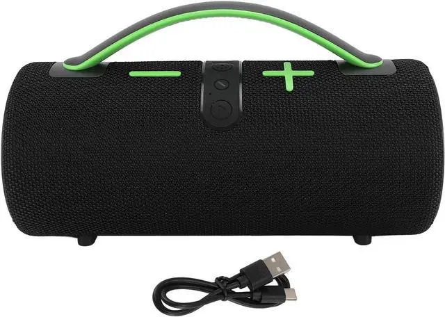 Alt view image 7 of 7 - WL Bluetooth Speaker, IPX4 Water Bluetooth V5.3 Speaker with RGB Lights, Built in Mic, Portable Speaker with Handle for Outdoor, Pool, Beach, Immersive Sound (Green